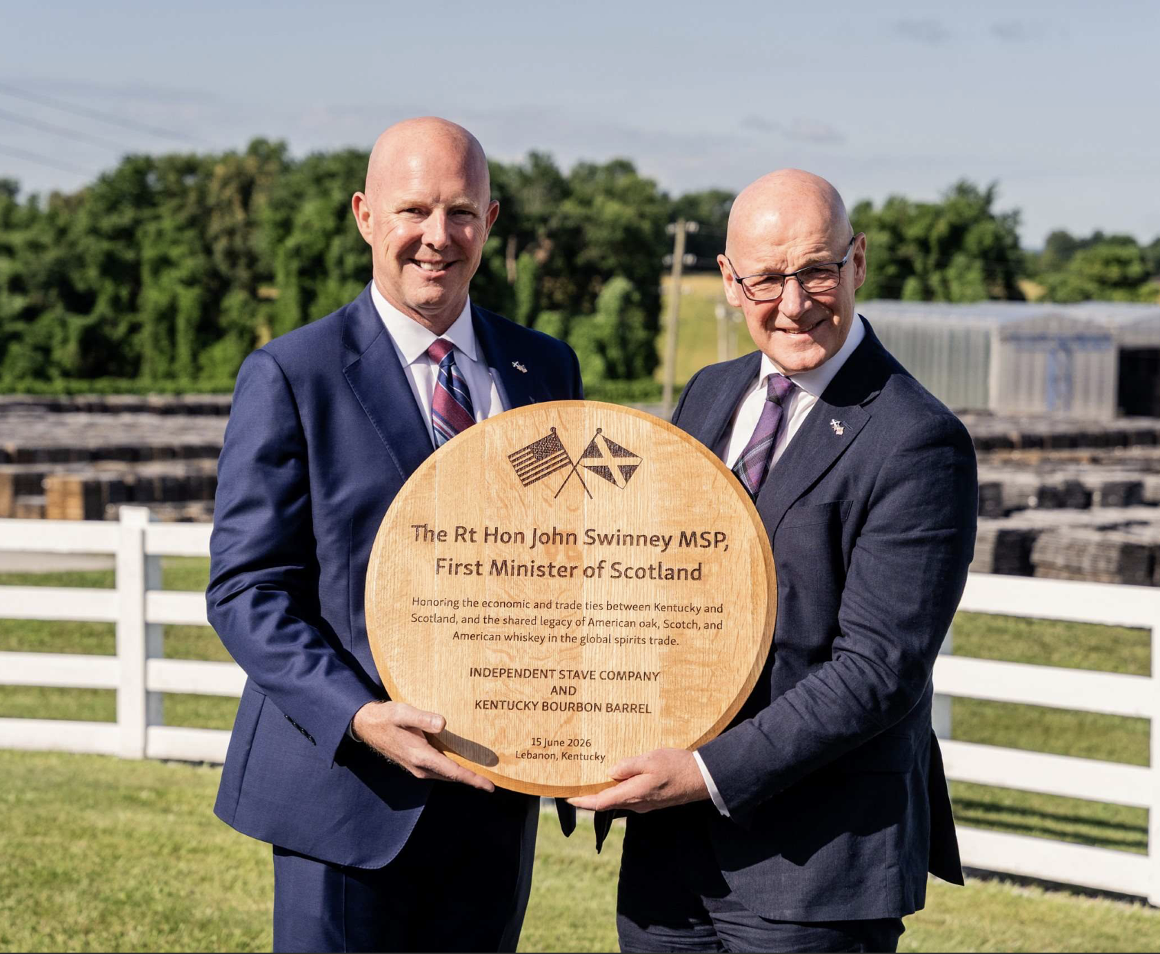 Featured image for “American Whiskey Association Highlights Independent Stave Company’s Role in Global Whiskey Trade During Scotland’s First Minister’s Visit to Kentucky”